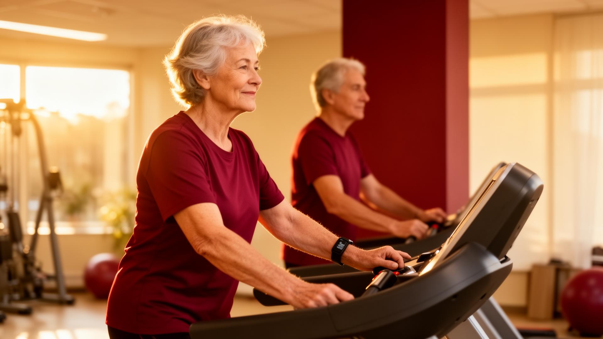 A member exercising while their vitals are monitored